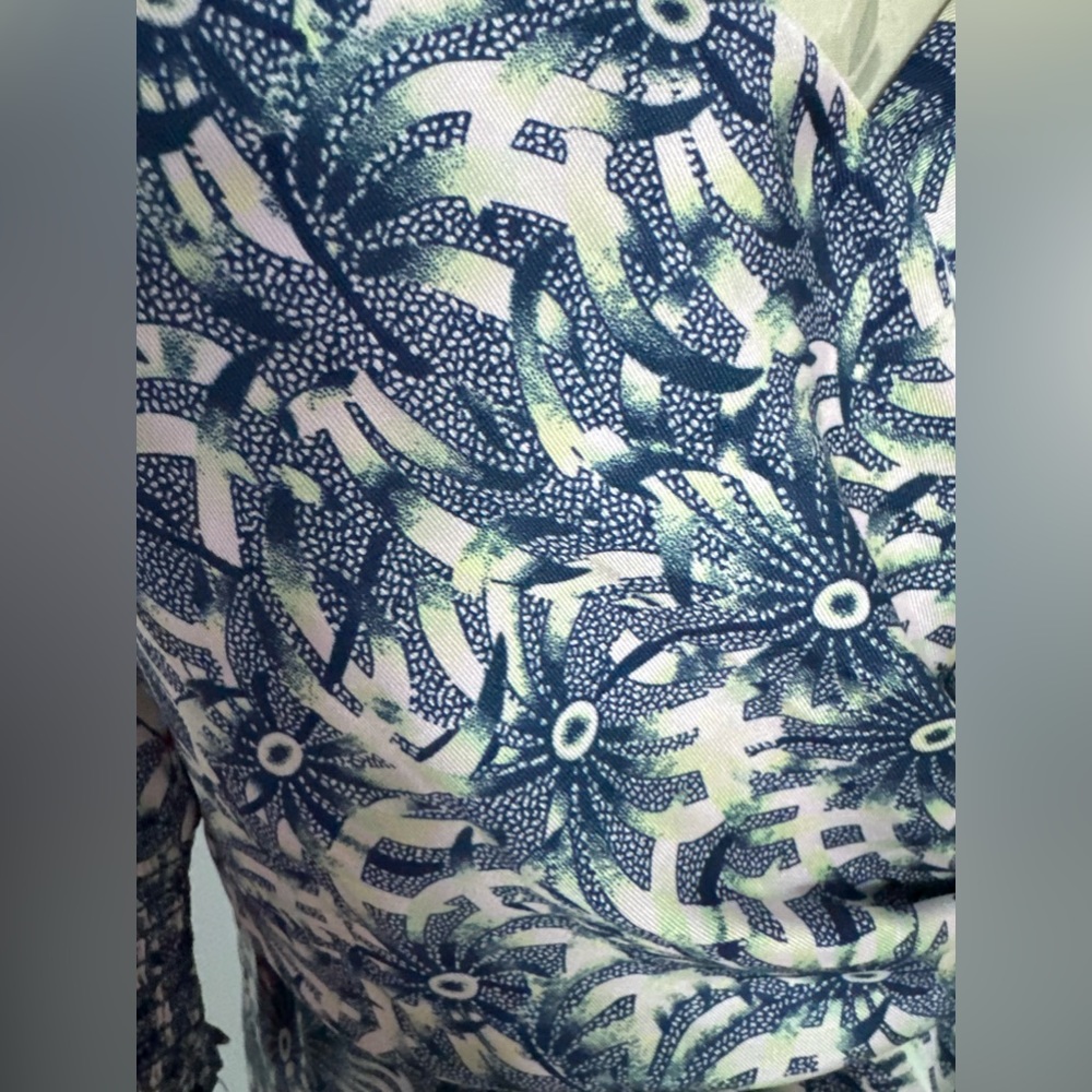 cinq a sept Blue Floral Puff-Sleeve Midi Dress - Picture 8 of 16